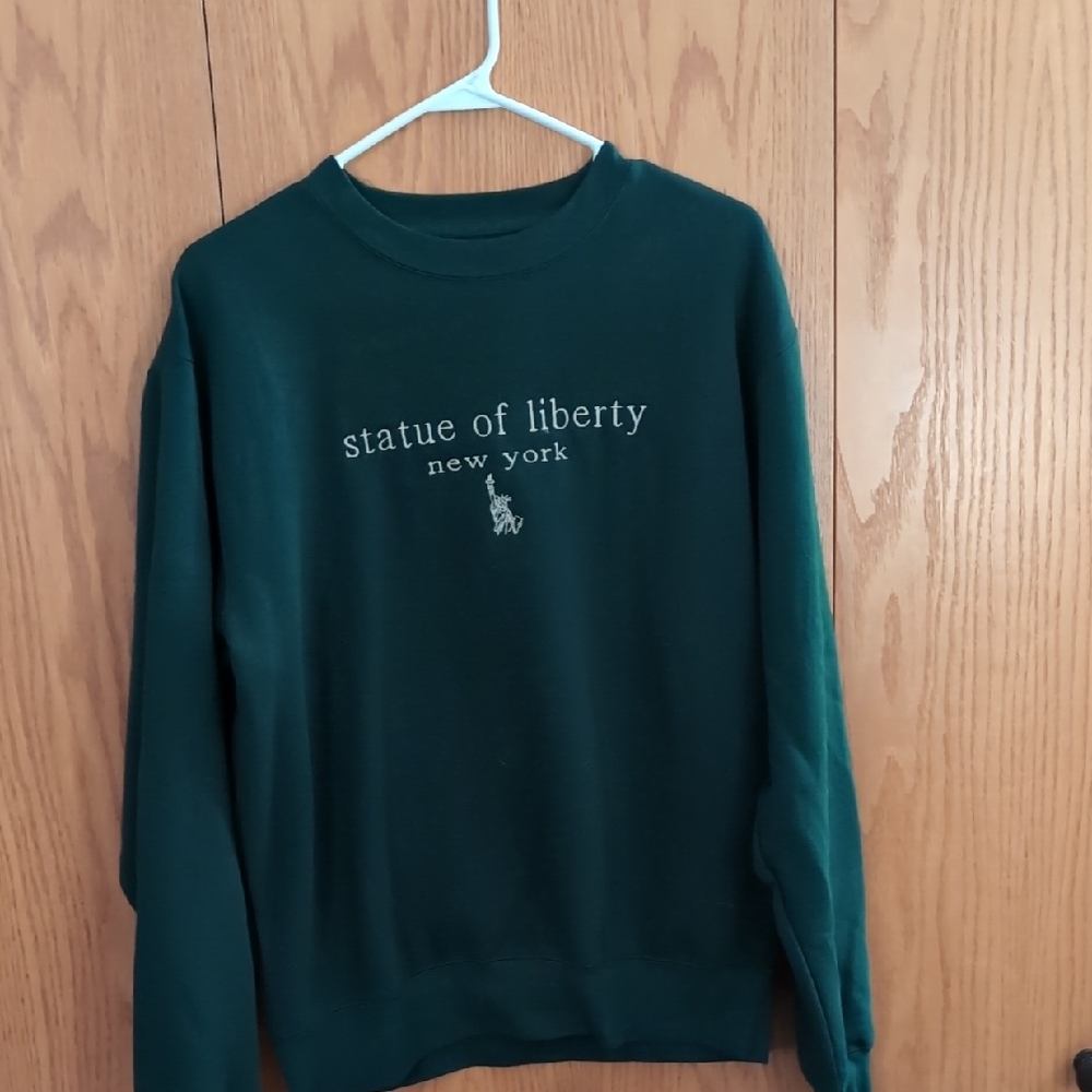 Blue 84 Dark Green Statue of Liberty Crewneck Sweater